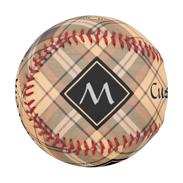 Beige und Brown Tartan Baseball (Vorderseite Links)