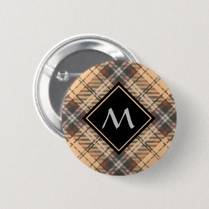 Beige und Brown Tartan Button