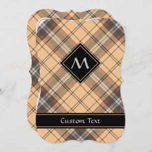 Beige und Brown Tartan Einladung