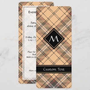 Beige und Brown Tartan Einladung