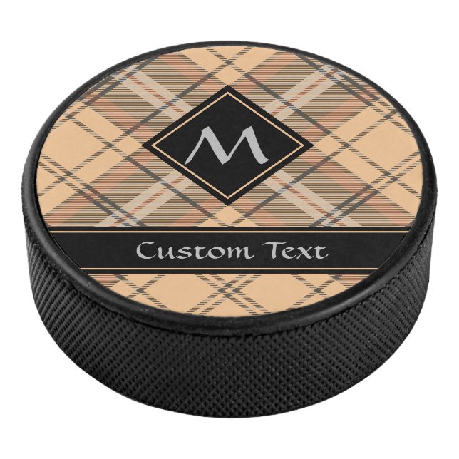 Beige und Brown Tartan Eishockey Puck (3/4)