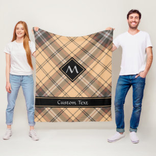 Beige und Brown Tartan Fleecedecke