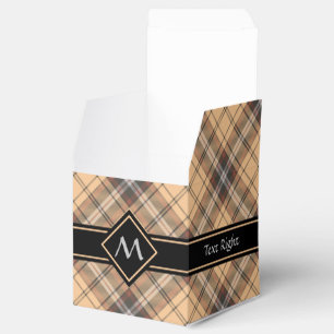 Beige und Brown Tartan Geschenkschachtel