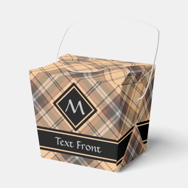 Beige und Brown Tartan Geschenkschachtel (Vorderseite)