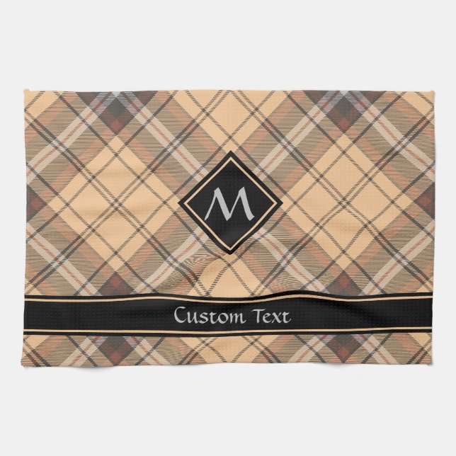 Beige und Brown Tartan Geschirrtuch (Horizontal)