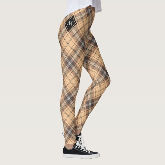 Beige und Brown Tartan Leggings (Rechts)