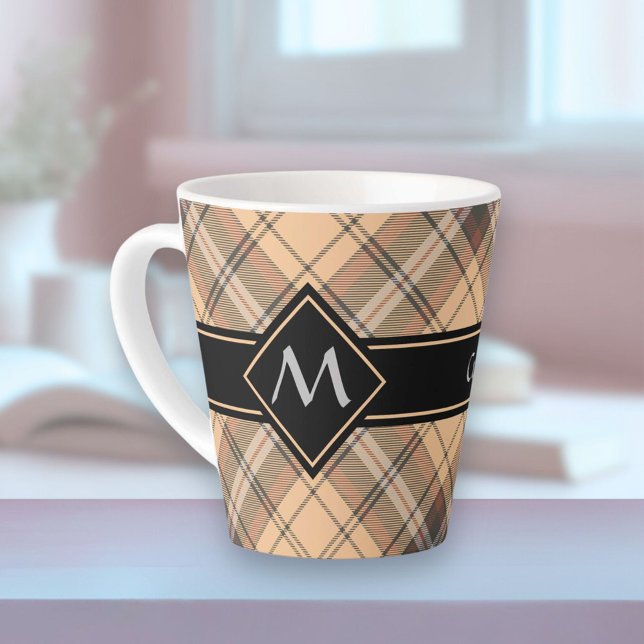 Beige und Brown Tartan Milchtasse (Von Creator hochgeladen)