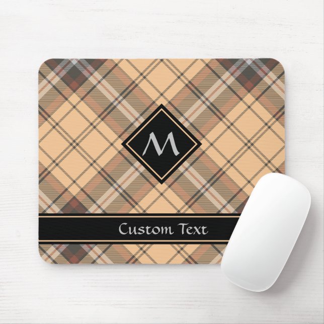 Beige und Brown Tartan Mousepad (Mit Mouse)
