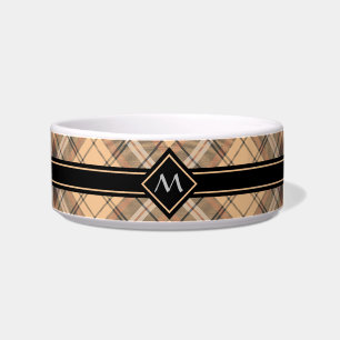 Beige und Brown Tartan Napf