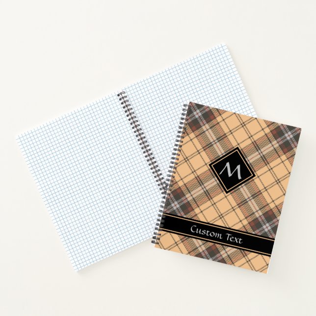Beige und Brown Tartan Notizbuch (Innenseite)