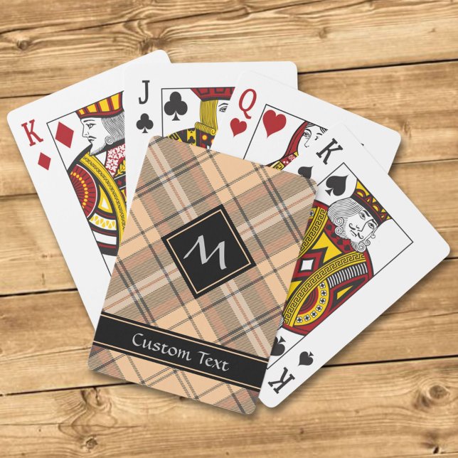 Beige und Brown Tartan Spielkarten (Von Creator hochgeladen)