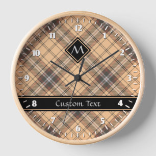 Beige und Brown Tartan Uhr