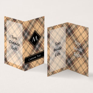 Beige und Brown Tartan Visitenkarten