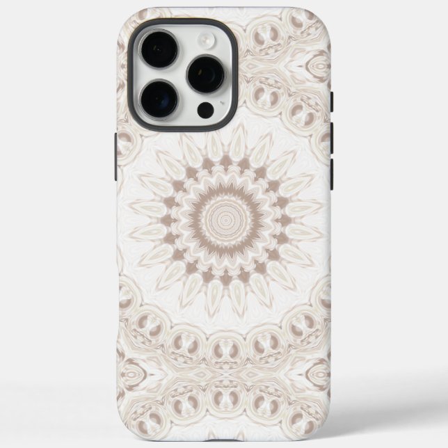 Beige und Cream Mandala Muster Case-Mate iPhone Hülle (Rückseite)