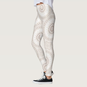 Beige und Cream Mandala Muster Leggings