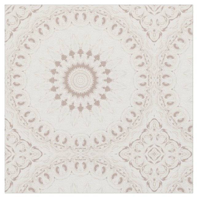 Beige und Cream Mandala Muster Stoff (Nahaufnahme)