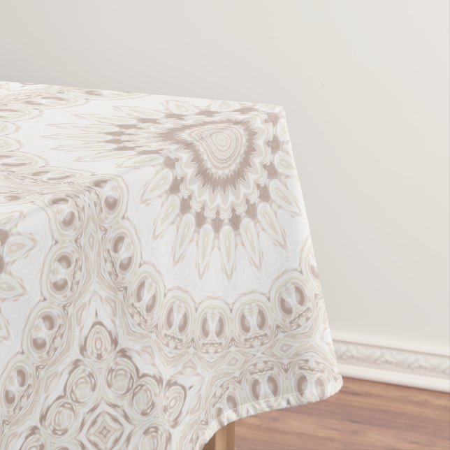 Beige und Cream Mandala Muster Tischdecke (Beispiel)