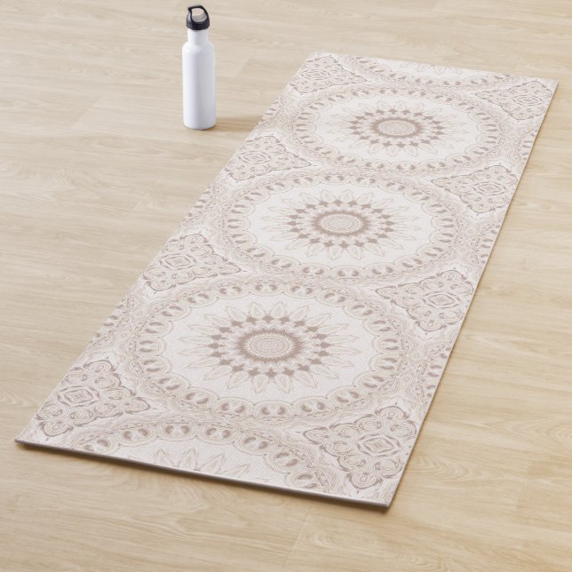 Beige und Cream Mandala Muster Yogamatte (Beispiel)