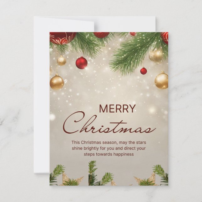 Beige und Creme frohe Weihnachten Flyer (Vorderseite)