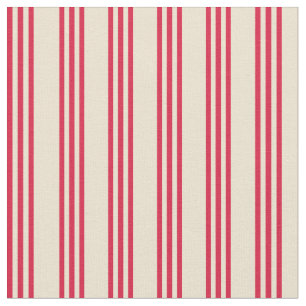 Beige und Crimson-farbene Streifen Stoff