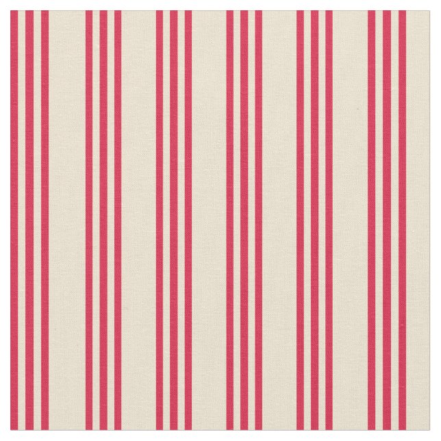 Beige und Crimson-farbene Streifen Stoff (Nahaufnahme)
