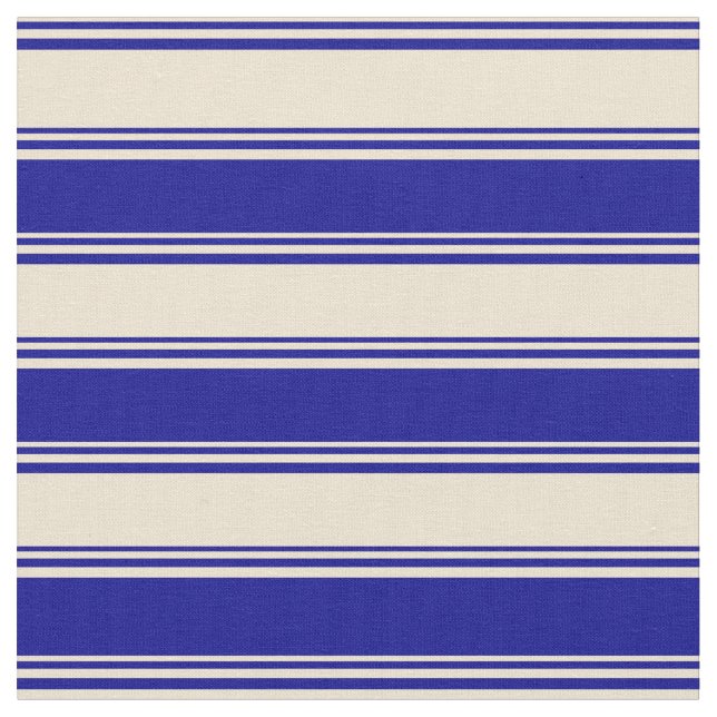 Beige und dunkelblaue Muster der Streifen Stoff (Nahaufnahme)