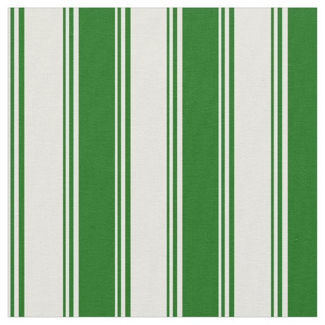 Beige und dunkelgrüne Streifen Stoff (Nahaufnahme)