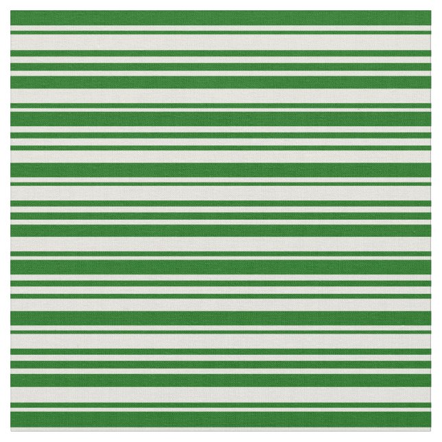 Beige und dunkelgrüne Streifen Stoff (Nahaufnahme)