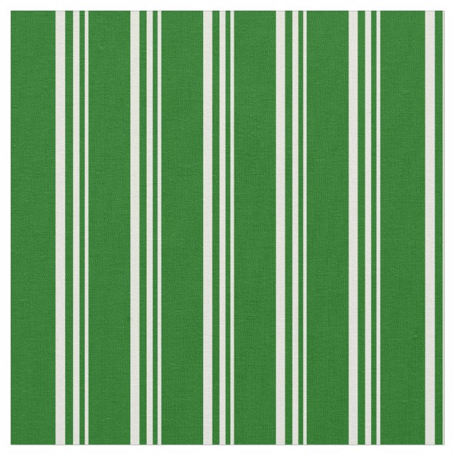 Beige und dunkelgrüne Streifen Stoff (Nahaufnahme)