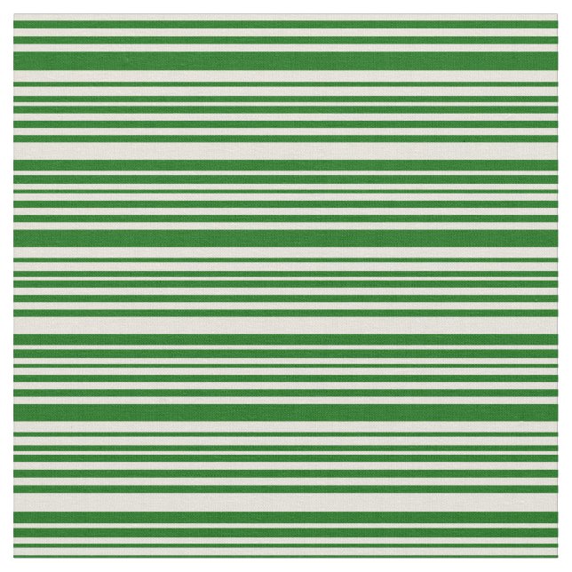 Beige und dunkelgrüne Streifen Stoff (Nahaufnahme)