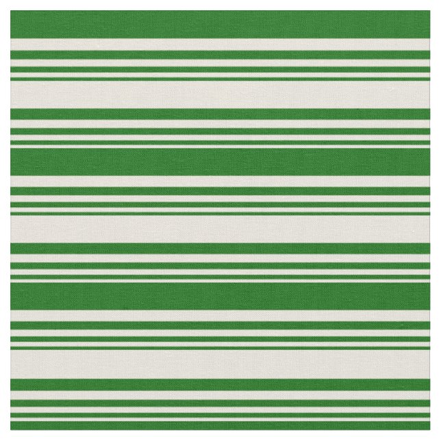 Beige und dunkelgrüne Streifen Stoff (Nahaufnahme)