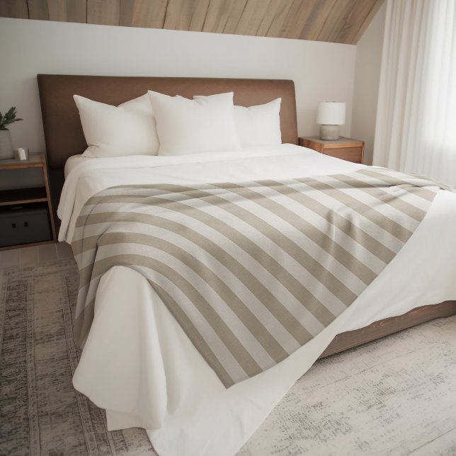 Beige und Elfenbein Streifen | Modernes Bauernhaus Fleecedecke (Von Creator hochgeladen)