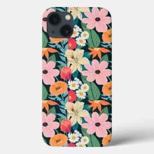 Beige und farbenfrohe Illustrative florale Telefon Case-Mate iPhone Hülle