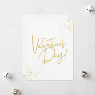 Beige und Golden Minimalist Valentinstag Feiertagskarte