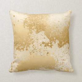 Beige und Goldfarben-Spritzer Kissen