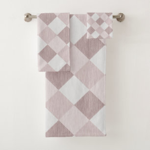 Beige und graue geometrische Muster — oblique Badhandtuch Set
