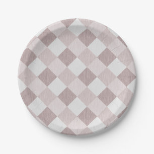 Beige und graue geometrische Muster — oblique Pappteller