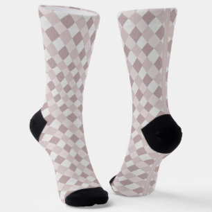Beige und graue geometrische Muster — oblique Socken