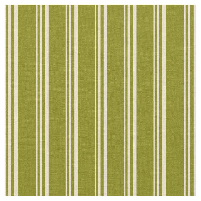 Beige und grüne Linien Stoff (Nahaufnahme)