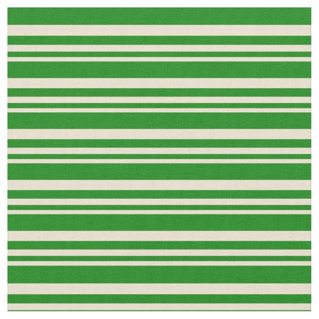 Beige und grüne Linien Stoff (Nahaufnahme)