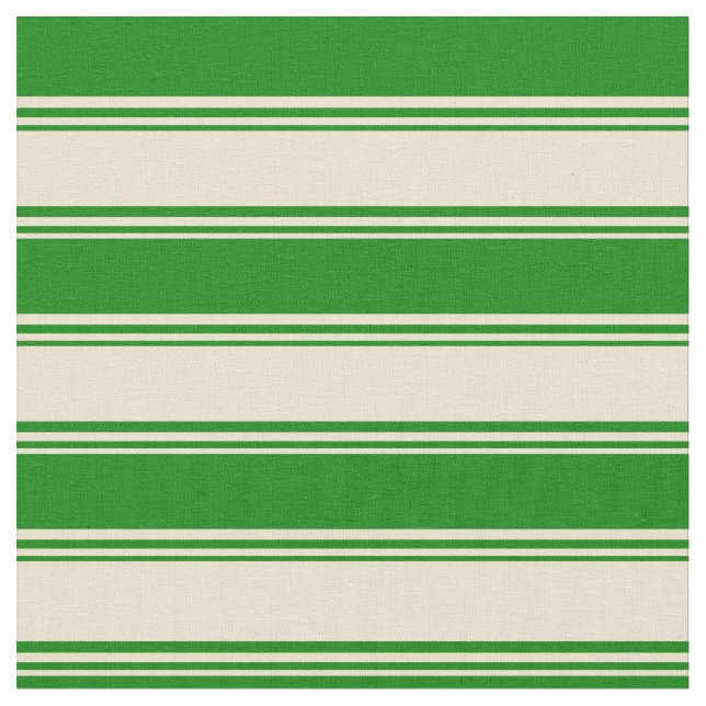 Beige und grüne Streifen Stoff (Nahaufnahme)