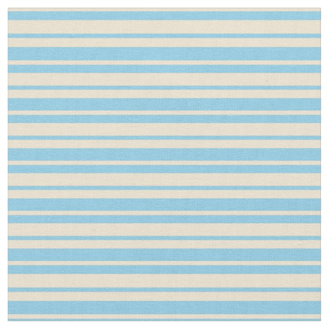 Beige und himmelblaue Streifen Stoff (Nahaufnahme)