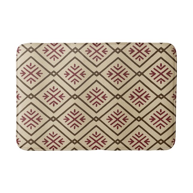 Beige- und Maron-Badmatte Badematte (Vorderseite)