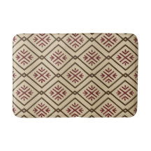Beige und Maroon Bath Mat