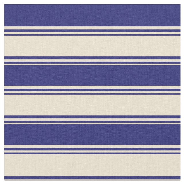 Beige und Mitternacht blaue Farbmuster Stoff (Nahaufnahme)