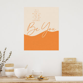 Beige- und Orange-fördernder Spruch – Minimalistis Poster