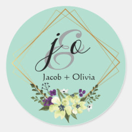 Beige und Peach Creative Minimalistisch Wedding Ca Runder Aufkleber