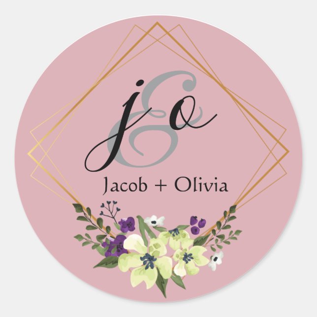 Beige und Peach Creative Minimalistisch Wedding Ca Runder Aufkleber (Vorderseite)