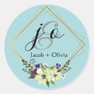 Beige und Peach Creative Minimalistisch Wedding Ca Runder Aufkleber