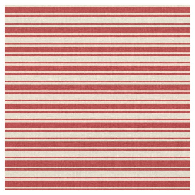 Beige und rote Streifen/Linke Muster Stoff (Nahaufnahme)
